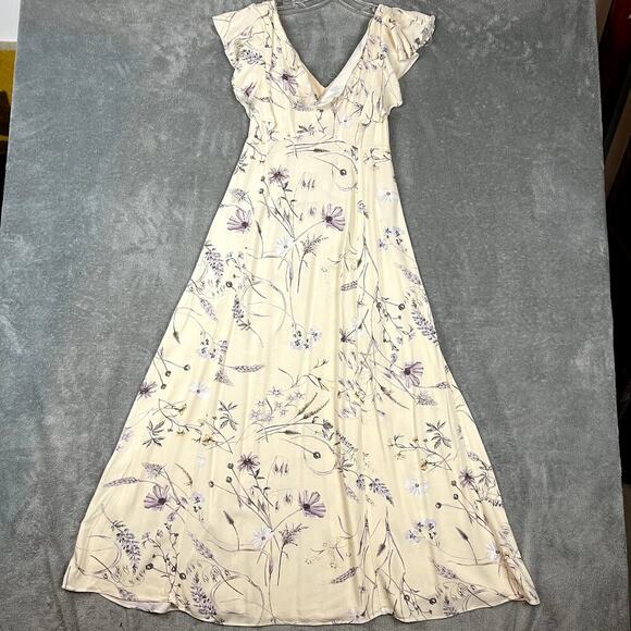 H&M Dresses & Skirts - H&M Maxi Dress Women's XS White Floral Flounce Coquette Fairycore Whimsical